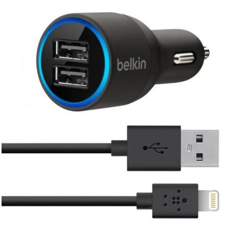 АЗУ Belkin 2 port + кабель lightning (Black) АЗУ Belkin 2 port + кабель lightning (Black)