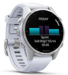 Смарт-часы Garmin Fenix 8 43 mm AMOLED, Silver with Whitestone Silicone Band (010-02903-06)