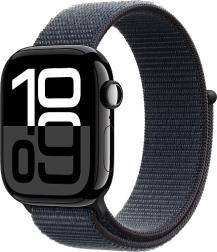 Apple Watch Series 10 42mm Jet Black Aluminum Case with Sport Loop, Ink