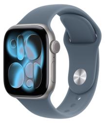 Apple Watch Series 11 46mm Space Gray Aluminum Case with Anchor Blue Sport Band