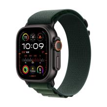 Apple Watch Ultra 2 (2024) 49mm Black Titanium Case with Dark Green Alpine Loop Small