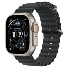 Apple Watch Ultra 3 (2025) 49mm Natural Titanium Case with Black Ocean Band