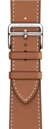 Apple Watch Hermes Series 11 46mm Silver Titanium Case with Single Tour, Gold