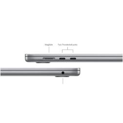 Ноутбук Apple MacBook Air 15 (M3, 8C CPU/10C GPU, 2024), 8 ГБ, 256 ГБ SSD, Space Gray (серый космос) (MRYM3)