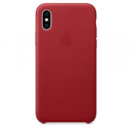 Кожанный чехол для iPhone XS, цвет красный Кожанный чехол для iPhone XS, цвет красный