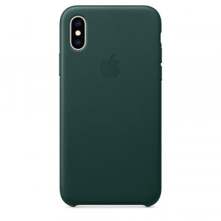 Кожанный чехол для iPhone XS Max, цвет зеленый лес Кожанный чехол для iPhone XS Max, цвет зеленый лес