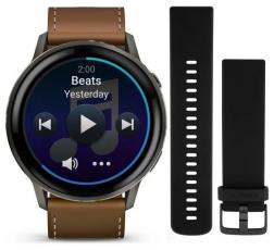 Умные часы Garmin Venu 4 45mm Slate with Black Silicone Band and Brown Leather Band (010-03014-03)