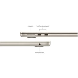 Ноутбук Apple MacBook Air 13 (M3, 8C CPU/10C GPU, 2024), 8 ГБ, 512 ГБ SSD, Starlight (сияющая звезда) (MRXU3)